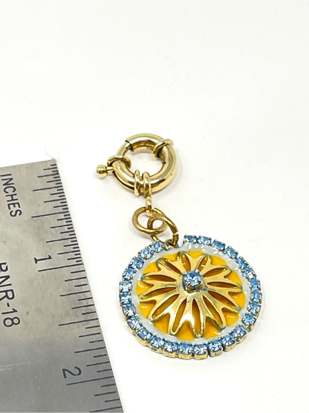 New Anthropologie x Tova Blue Enamel Gold Charm - Picture 3 of 4
